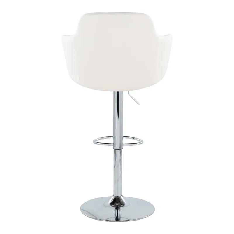 LumiSource Boyne Swivel Upholstered Adjustable Height Counter Stool with Metal Frame (Set of 2)