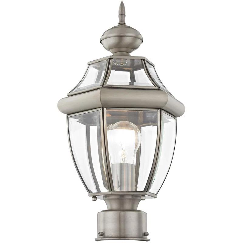 Lighting Lumens Outdoor Post Lantern Pendant Lighting Fixture - with Clear Glass Shade