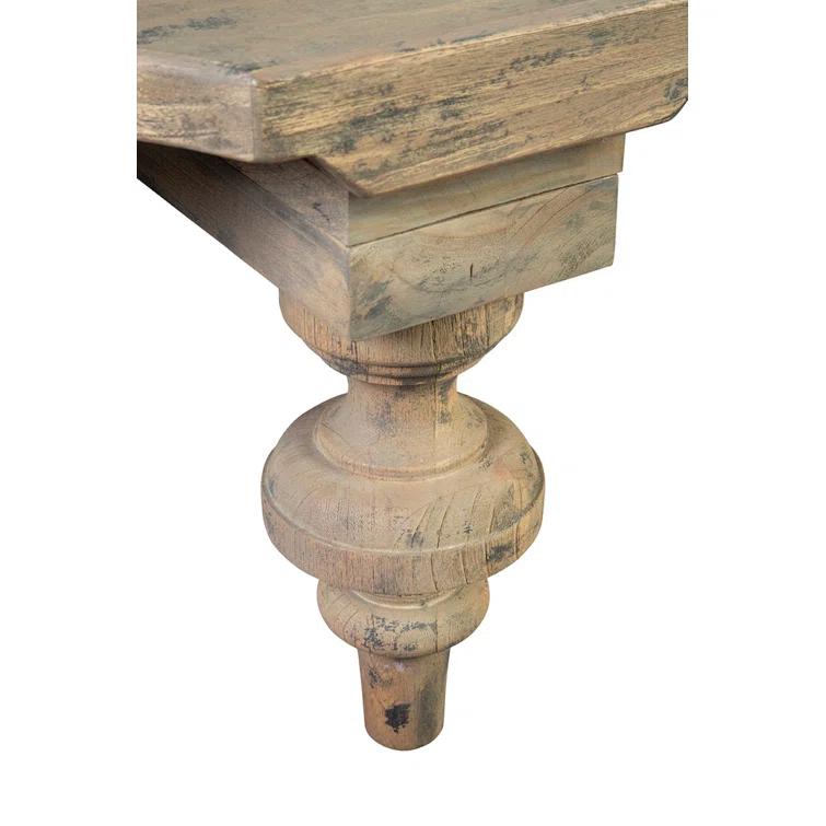 Martin Distressed Oak Oval Coffee Table with Turned Legs