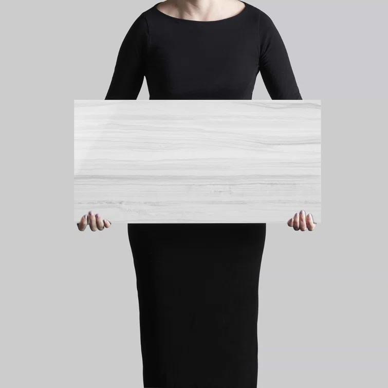 Bond Tile 12" x 24" Polished Marble Look Porcelain Floor and Wall Tile