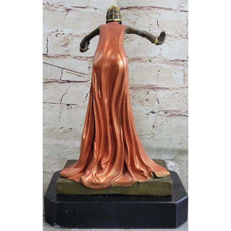 Bungalow Rose Wernick Egyptian Princess By French Artist J.R Colinet Genuine Bronze Sculpture Figurine