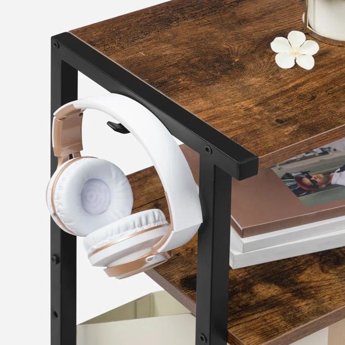 HOOBRO 25.2'' H X 16.5'' W X 11'' D Mobile Printer Stand with Adjustable Shelf