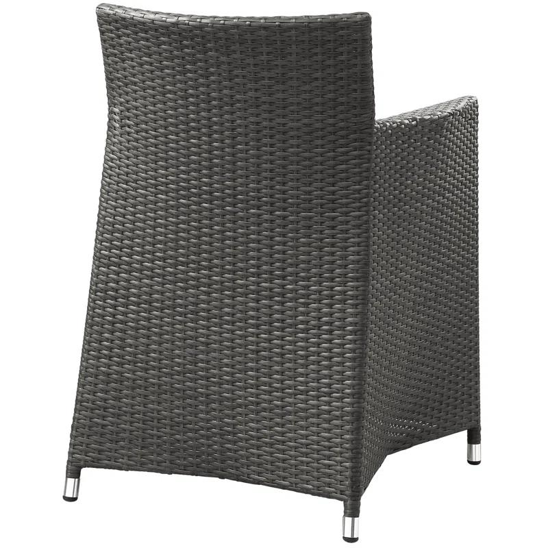 Modway Modway Junction Wicker Rattan Outdoor Patio 5-Piece Dining Set, Gray White