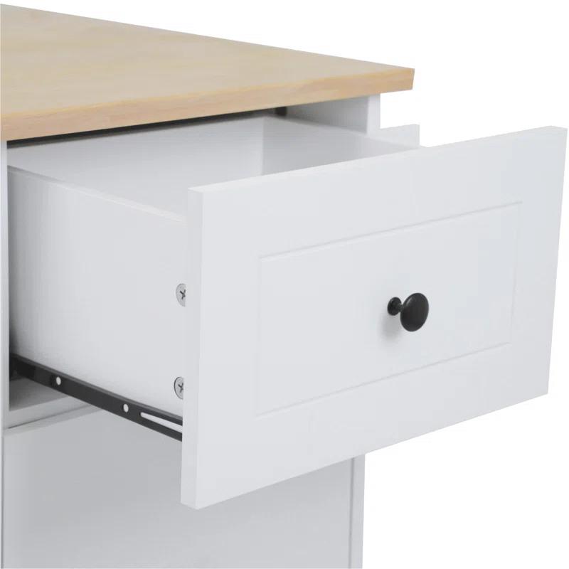 Kitchen Island With Drop Leaf, 53.9" Width Rolling Kitchen Cart On Wheels With Internal Storage Rack And 3 Tier Pull Out Cabinet Organizer, Kitchen Storage Cart With Spice Rack, Towel Rack