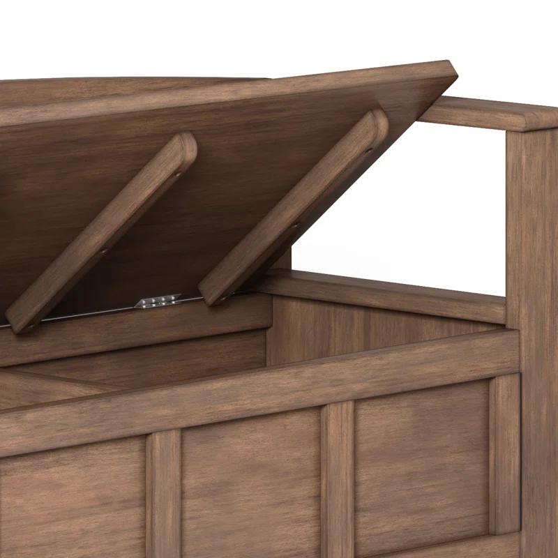Simpli Home Adams Solid Wood Entryway Lift Top Storage Bench