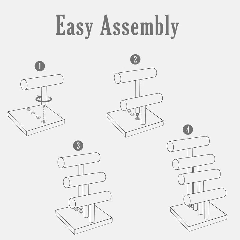 Gracie Oaks Bracelet Holder Display Bracelet Organizer, Wooden Bracelet Stand For Selling, T-Bar Bangle Storage Rack Wood Watch Display Tower For Business - 4 Tier, Brown | Wayfair