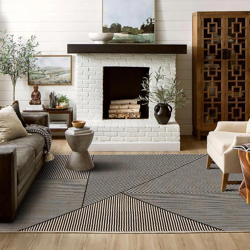 Bobby Berk Home Linea Geometric Striped Woven Polyester Area Rug