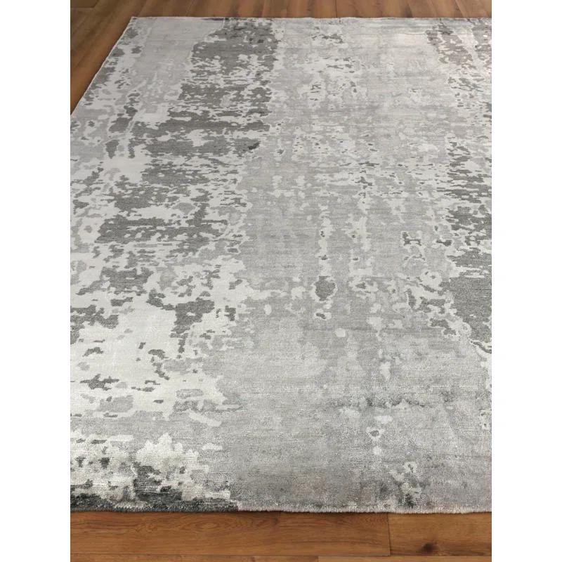 EXQUISITE RUGS Exquisite Rugs Bamboo Silk Hand-Knotted Gray/Silver Area Rug