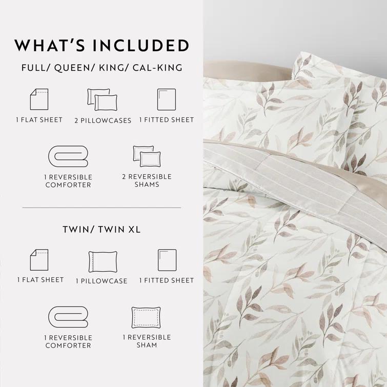 IEnjoy Home 7-Piece Bedding Bundle - Pattern Comforter and Sheet Set