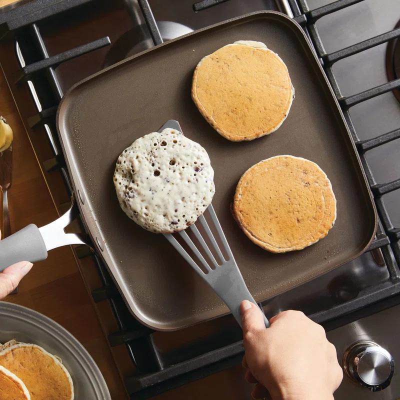 Rachael Ray Rachael Ray Cook + Create Aluminum Nonstick Square Stovetop Griddle Pan, 11-Inch