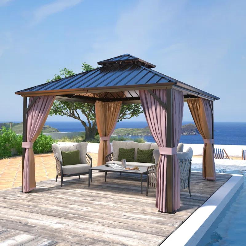 EAGLE PEAK Outdoor Aluminum Frame Hardtop Patio Gazebo