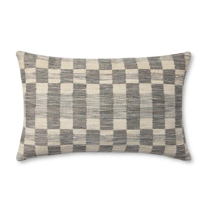 Adams Pillow by Amber Lewis x Loloi - Charcoal and Ivory / 13" x 21" / Polyester