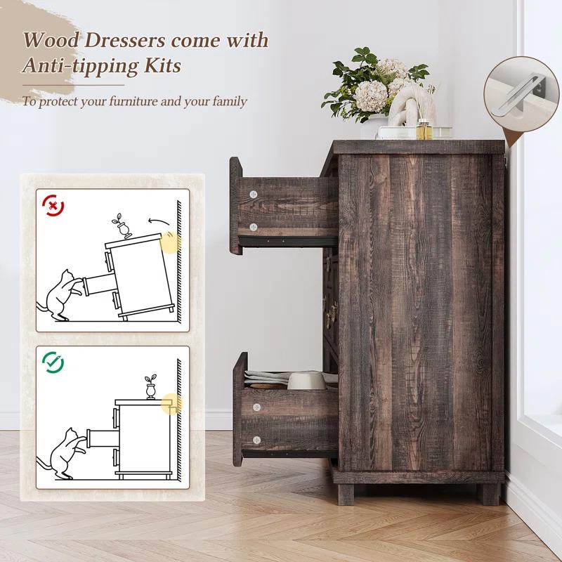 Charlton Home® Dresser For Bedroom With 9 Drawers