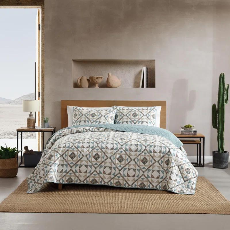 Wrangler Wrangler Annie Blue Cotton Reversible Quilt Set