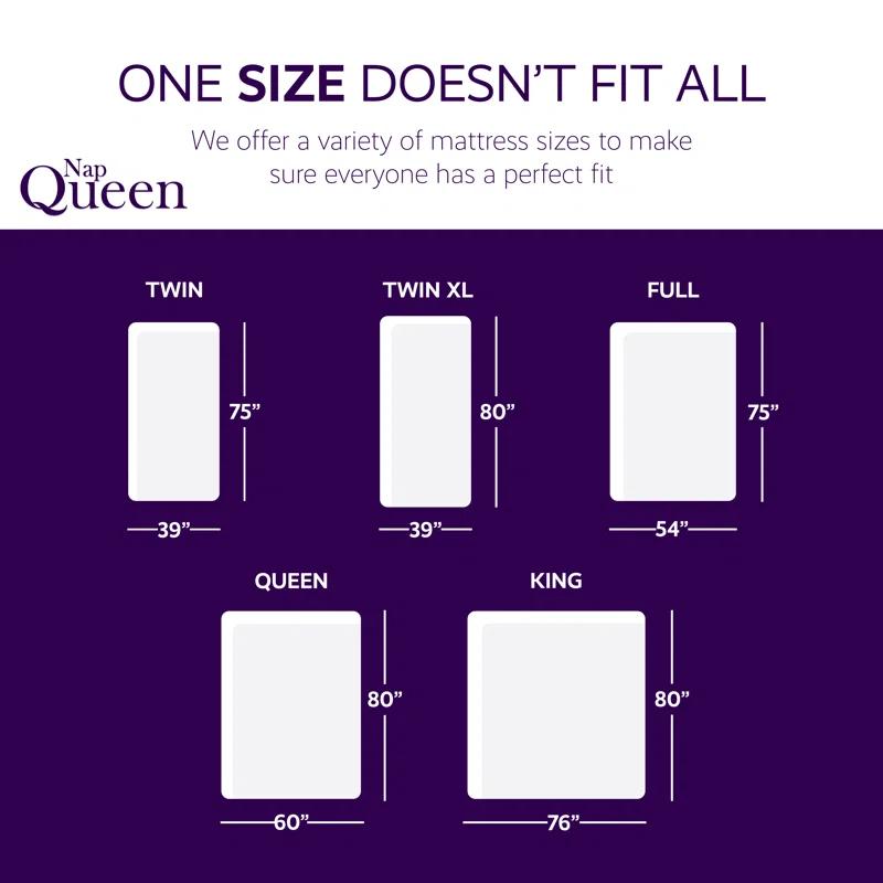 Nap Queen Elizabeth, Cooling Gel Infused Medium Firm Memory Foam Mattress