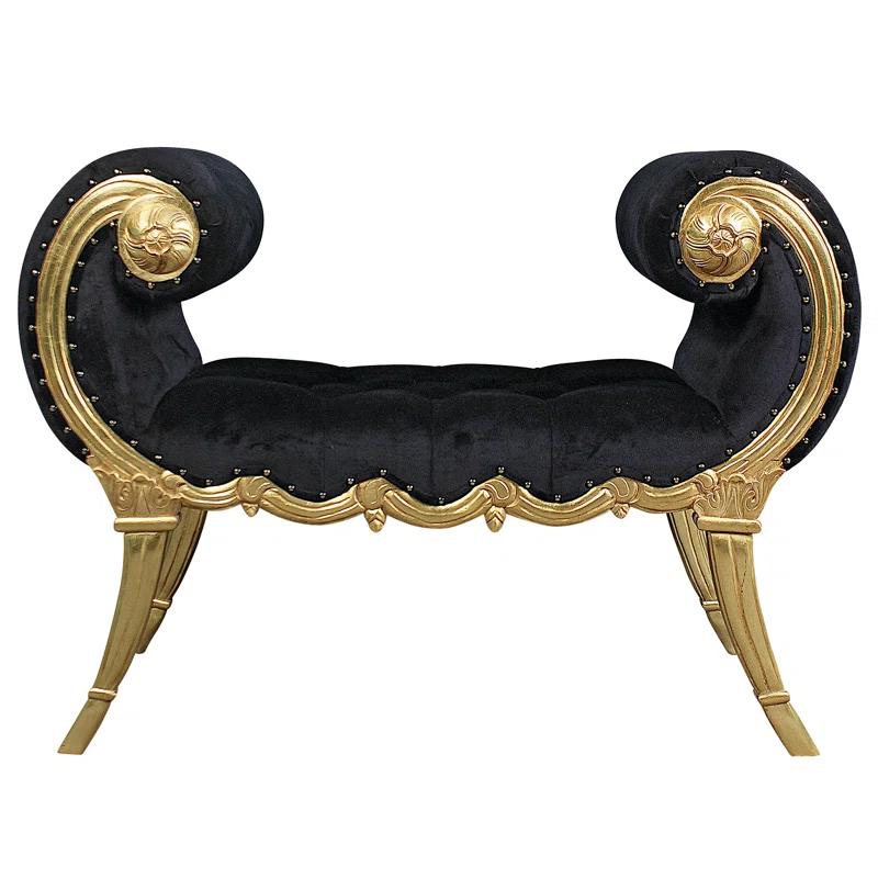 Design Toscano Mavro Apolline Crescent Upholstered Bench