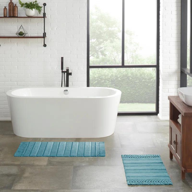 French Connection French Connection Safira Fringe Cotton 2 Piece Bath Rug Set