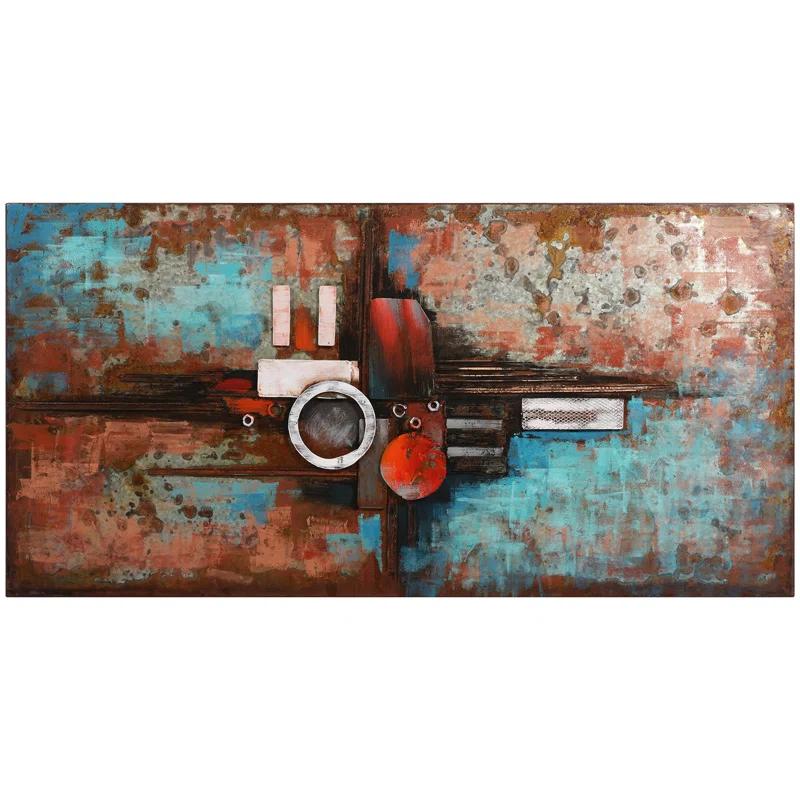 Empire Art Direct "Composition I" Iron Hand Painted 3D Wall Art