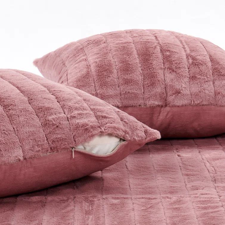 Home Soft Things Luxury Rabbit Faux Fur Throw Blanket
