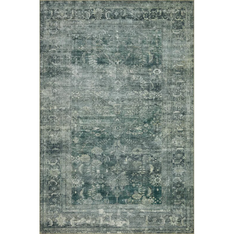 Magnolia Home By Joanna Gaines X Loloi Banks Machine Washable Blue / Lagoon Area Rug