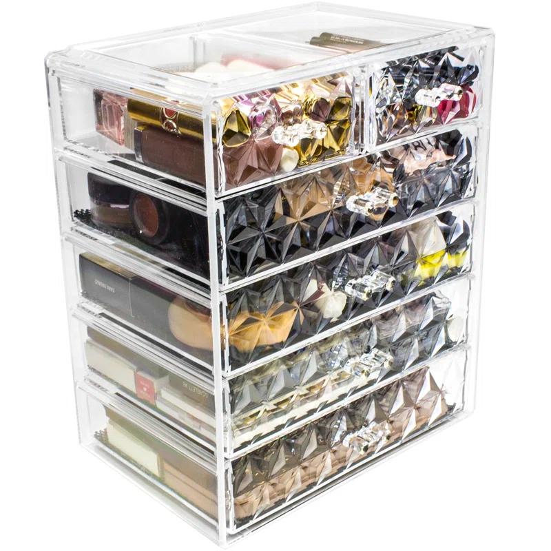 Sorbus Sorbus 6 Drawers Acrylic Makeup and Jewelry Cosmetics Organizer in Diamond Design