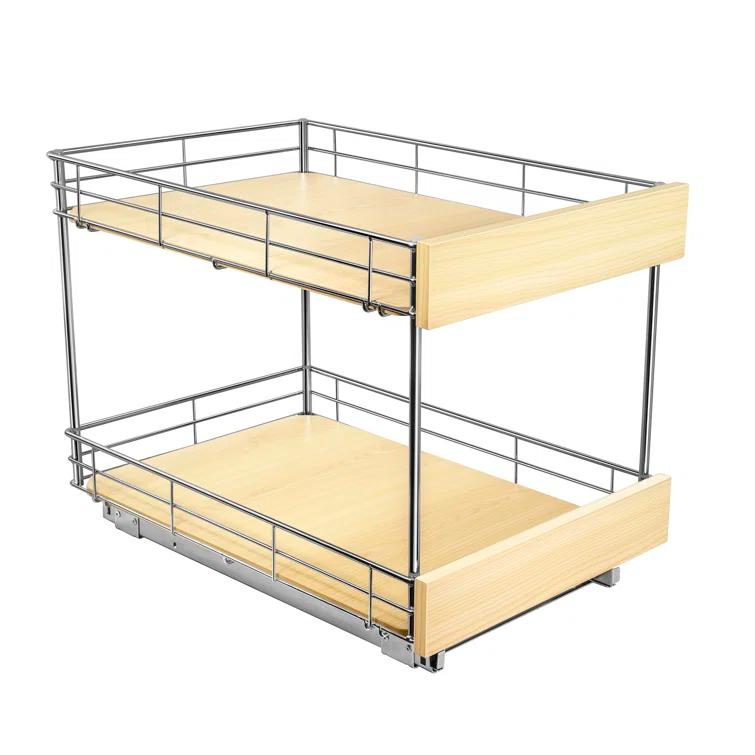 LYNK PROFESSIONAL LYNK PROFESSIONAL SELECT Pull Out Cabinet Organizer (2 Tier) Slide Out Drawers for Kitchen, Wood