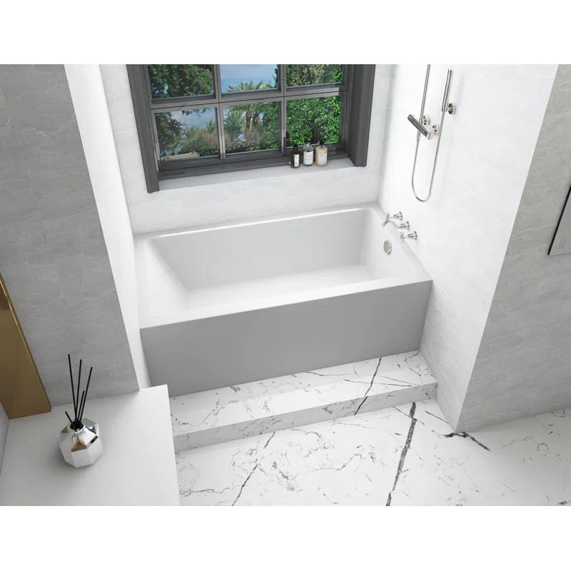 Elegant Lighting BT202-R3260GW Niklaus 60'' x 32'' Alcove/Tile Soaking Bathtub
