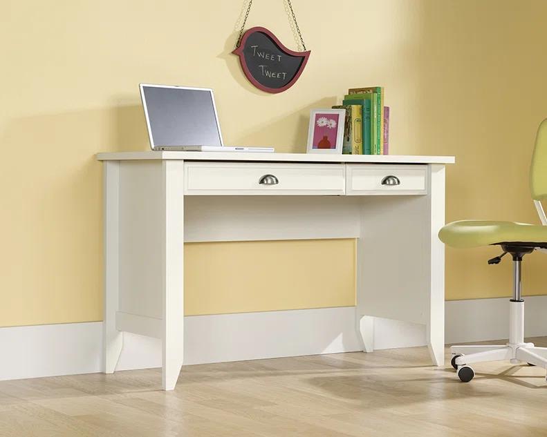 Inbox Zero Soft White Finish Computer Desk | Wayfair