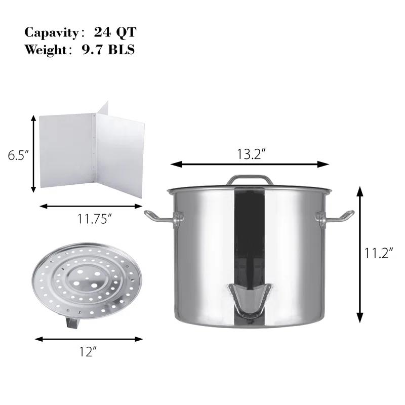ARC Stainless Steel Pot Set with Lid & Reviews | Wayfair