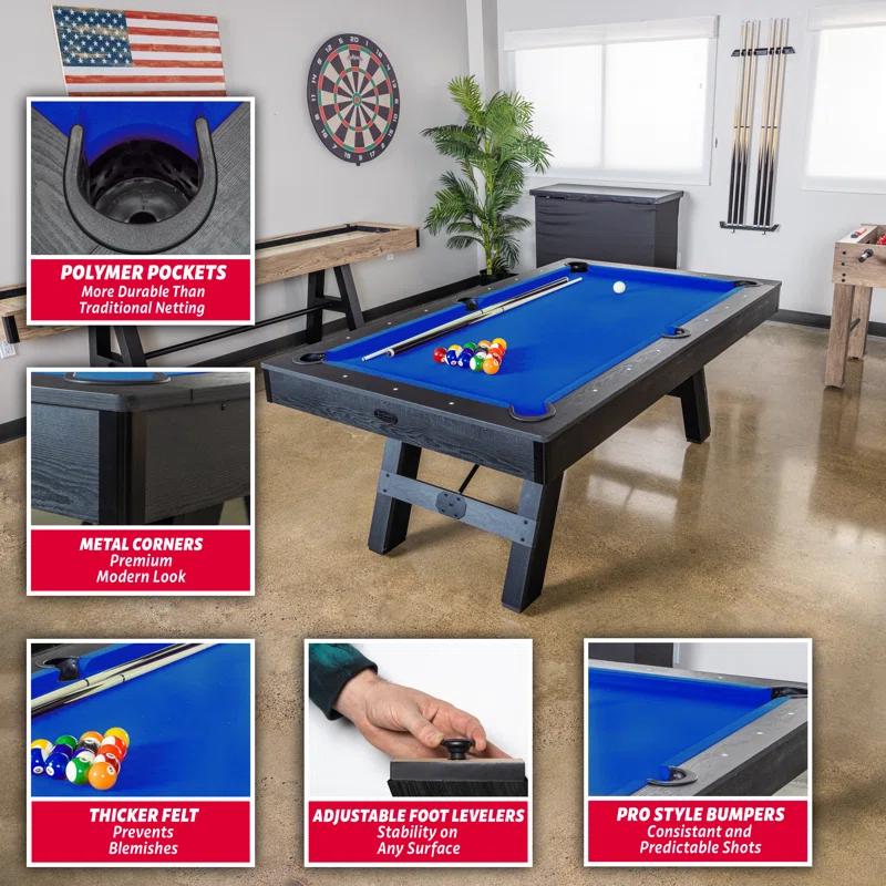 GoSports GoSports 7 ft Pool Table - Modern Billiards Table - Accessories Included