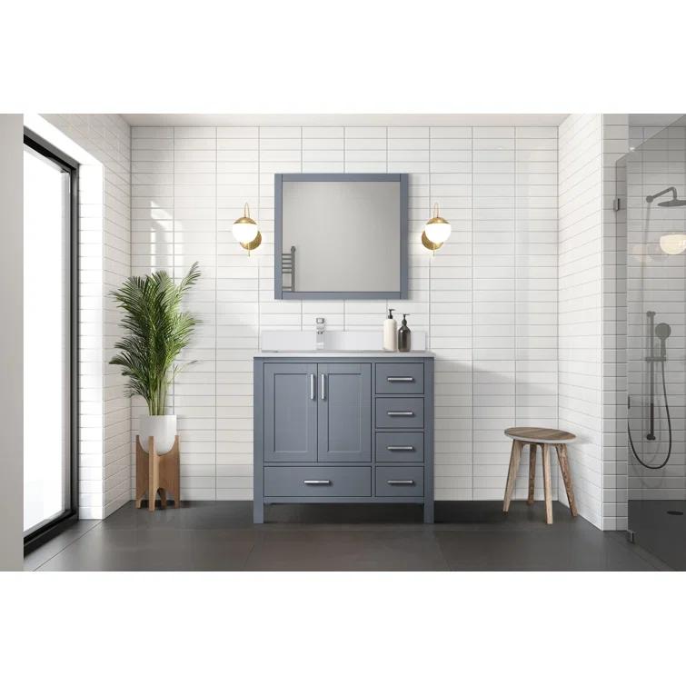 Lexora Jacques 36 in. W x 22 in. D Left Offset Bath Vanity and Top