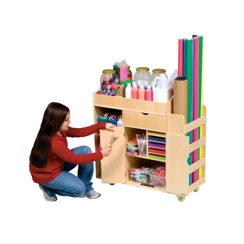 Guidecraft Art Equipment Teaching Cart with Casters