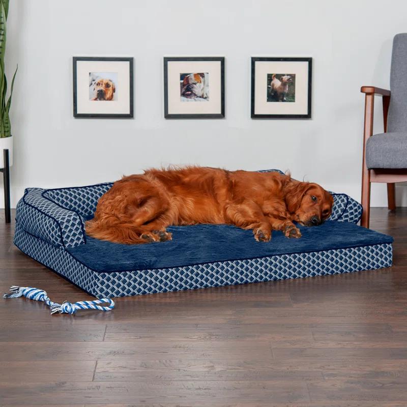 FurHaven Plush & Diamond Décor Comfy Couch Pet Bed