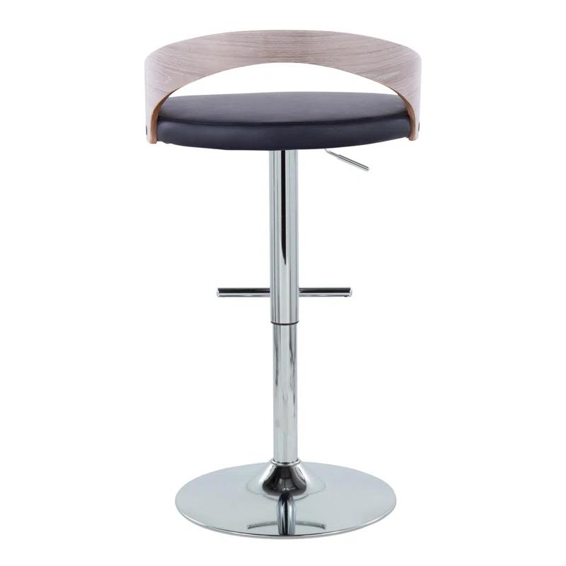 LumiSource Grotto Swivel Upholstered Adjustable Height Counter Stool with Metal Frame (Set of 2)