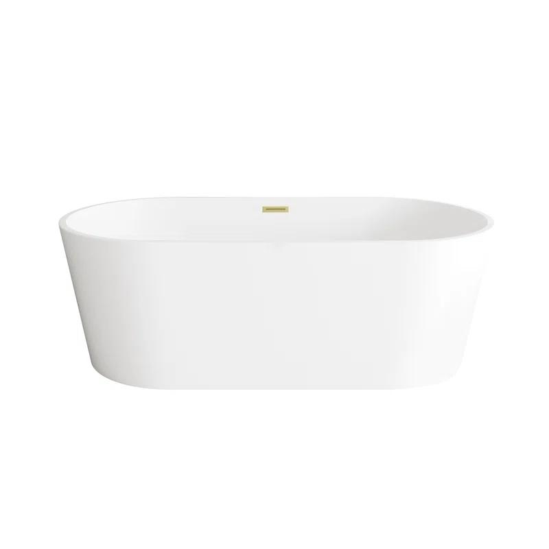 Living District BT30167GW-BGD 67 Inch Bathtub in Glossy White with Trim