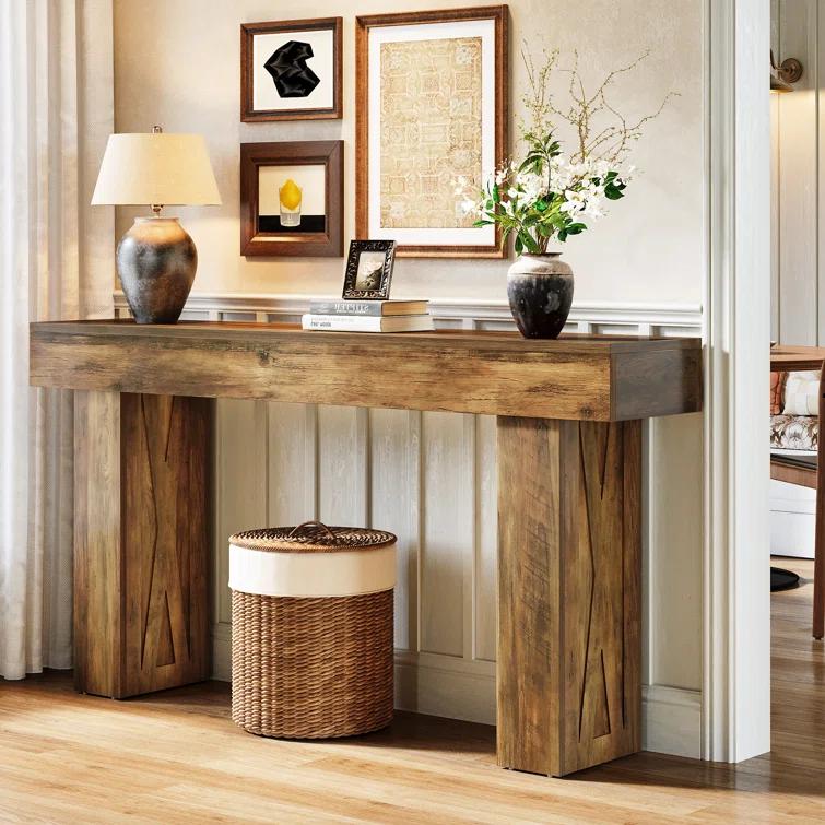 Millwood Pines 63 Inch Long Console Table Farmhouse Sofa Table