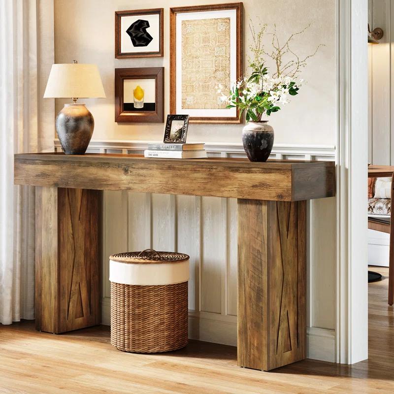 Millwood Pines 63 Inch Long Console Table Farmhouse Sofa Table
