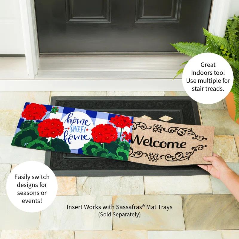 Evergreen Enterprises, Inc Sassafras All Seasons Outdoor Mat Set with 1 Frame and 4 Themed Insert Mats