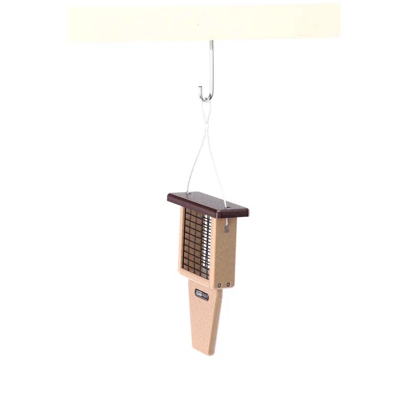 Birds Choice Birds Choice 12" Recycled Single Cake Tail Prop Suet Feeder, Taupe/Green
