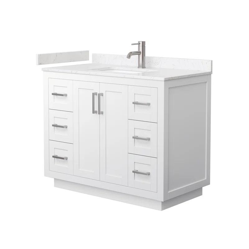 Wyndham Collection Miranda 42" Freestanding Single Bathroom Vanity with Cultured Marble Top & Reviews | Wayfair