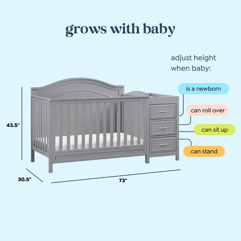 daVinci Charlie 4-in-1 Convertible Crib and Changer with Storage