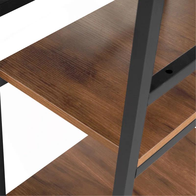 Inbox Zero Techni Mobili L-Shape Industrial Desk With Storage Shelves | Wayfair