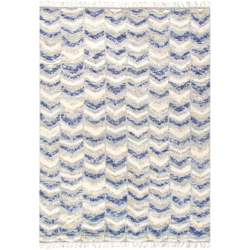 Pasargad Casablanca Moroccan Hand Knotted Wool Chevron Rug