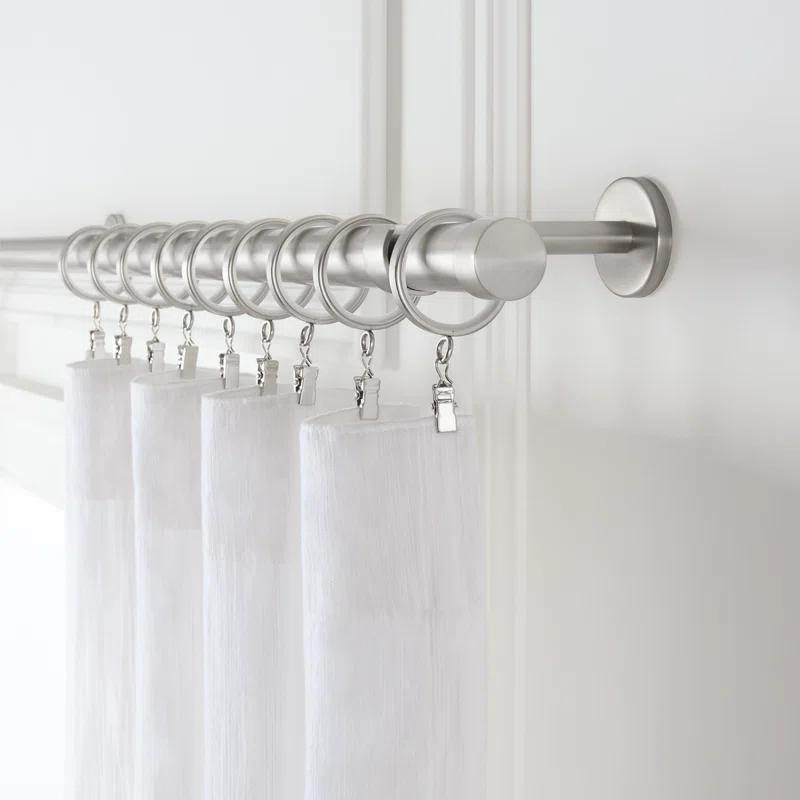 MODE Cambria Designer Series Premium 1-1/8 in Larger Dia. Non-Adjustable Curtain Rod and Designer Brackets