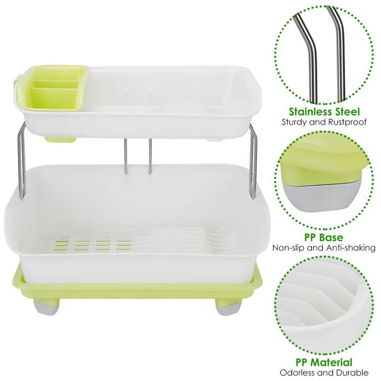 iMounTEK Plastic Two Tier Dish Rack
