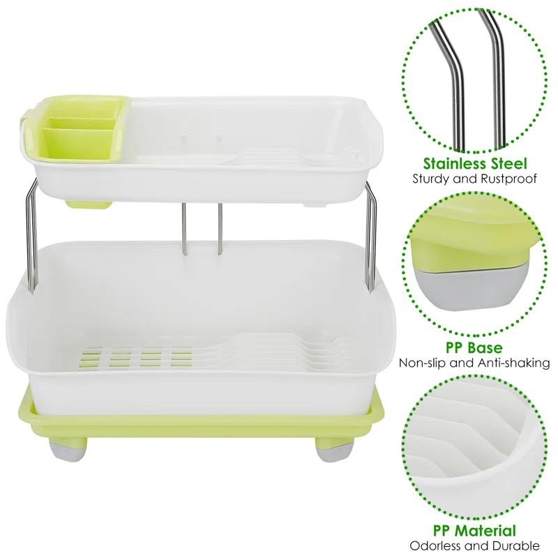 iMounTEK Plastic Two Tier Dish Rack