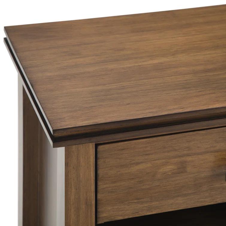 Simpli Home Artisan 24"W Solid Wood Nightstand with Drawer and Shelves