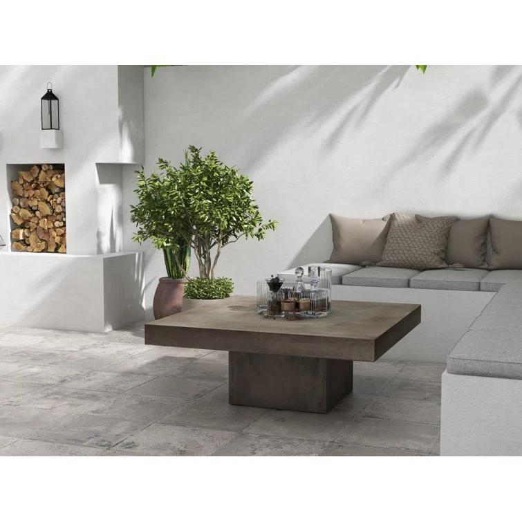 AllModern Kareen Concrete Pedestal Coffee Table & Reviews | AllModern