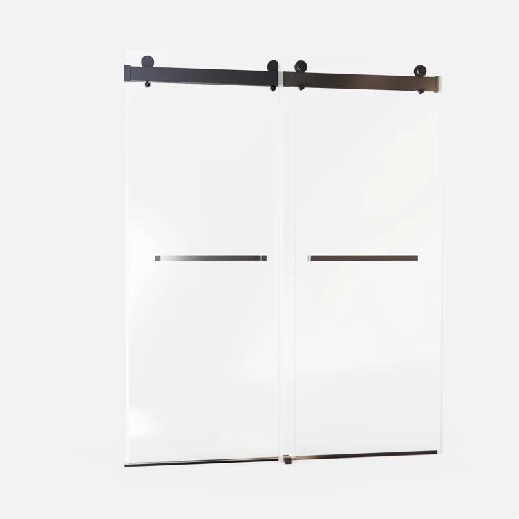 Dimorphos 56-60"W x 76"H Frameless Double Sliding Shower Door with 10mm Tempered Glass Door 11DD161822LL