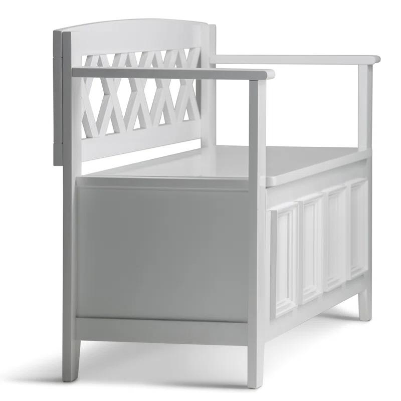 Simpli Home Amherst Solid Wood Entryway Lift Top Storage Bench